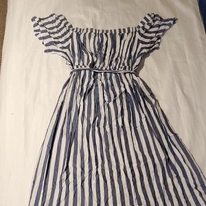 Striped Short Sleeve Woven Maternity Dress -Isabel Maternity